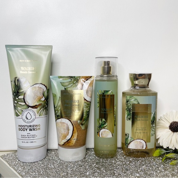 Bath & Body Works Waikiki Beach Coconut Tropical Gift Set Nwt - Picture 3 of 7